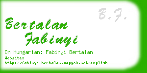 bertalan fabinyi business card